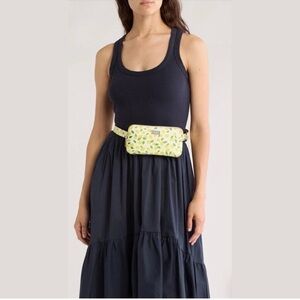 NWT -Kate Spade New York Zip Top Leather Belt Bag Lemon Toss Fanny Pack S/M